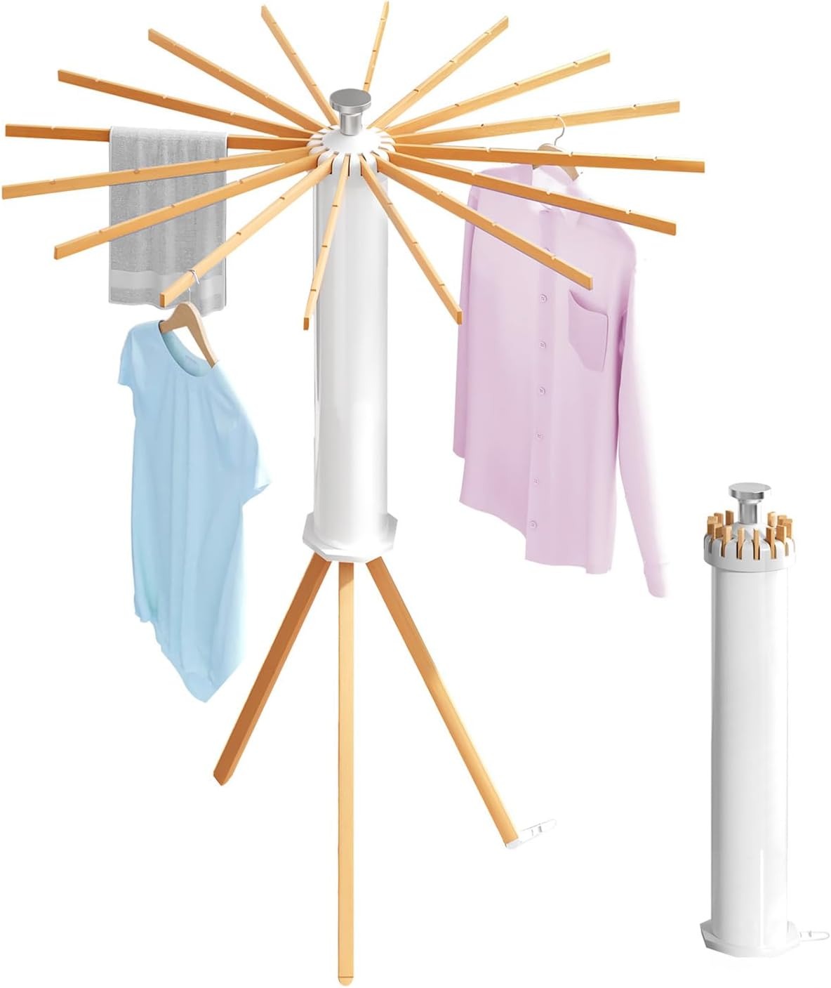 Varal Dobrável Portátil De Chão Redondo Pratico 360° Com 16 Hastes